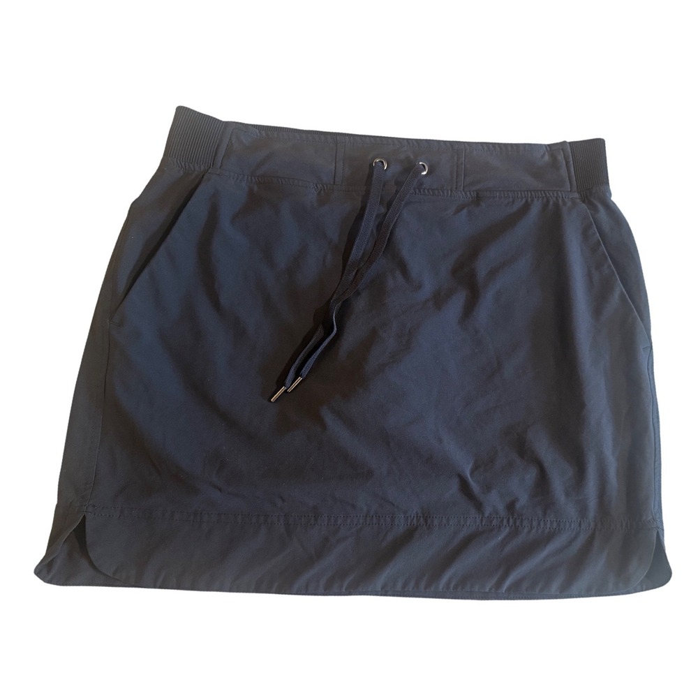 Athleta Black Active Skort with Pockets and Drawstring‎ Waist Size 8
